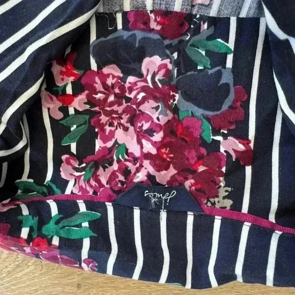Joules Striped Floral Pajama Set Blue Small - Picture 2 of 5